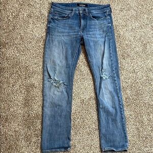 🩵Express Blue Slim Jeans with Distressed Details 31x32